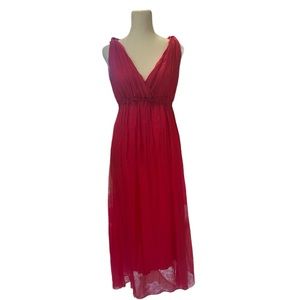 100% Silk Hot Pink Gown